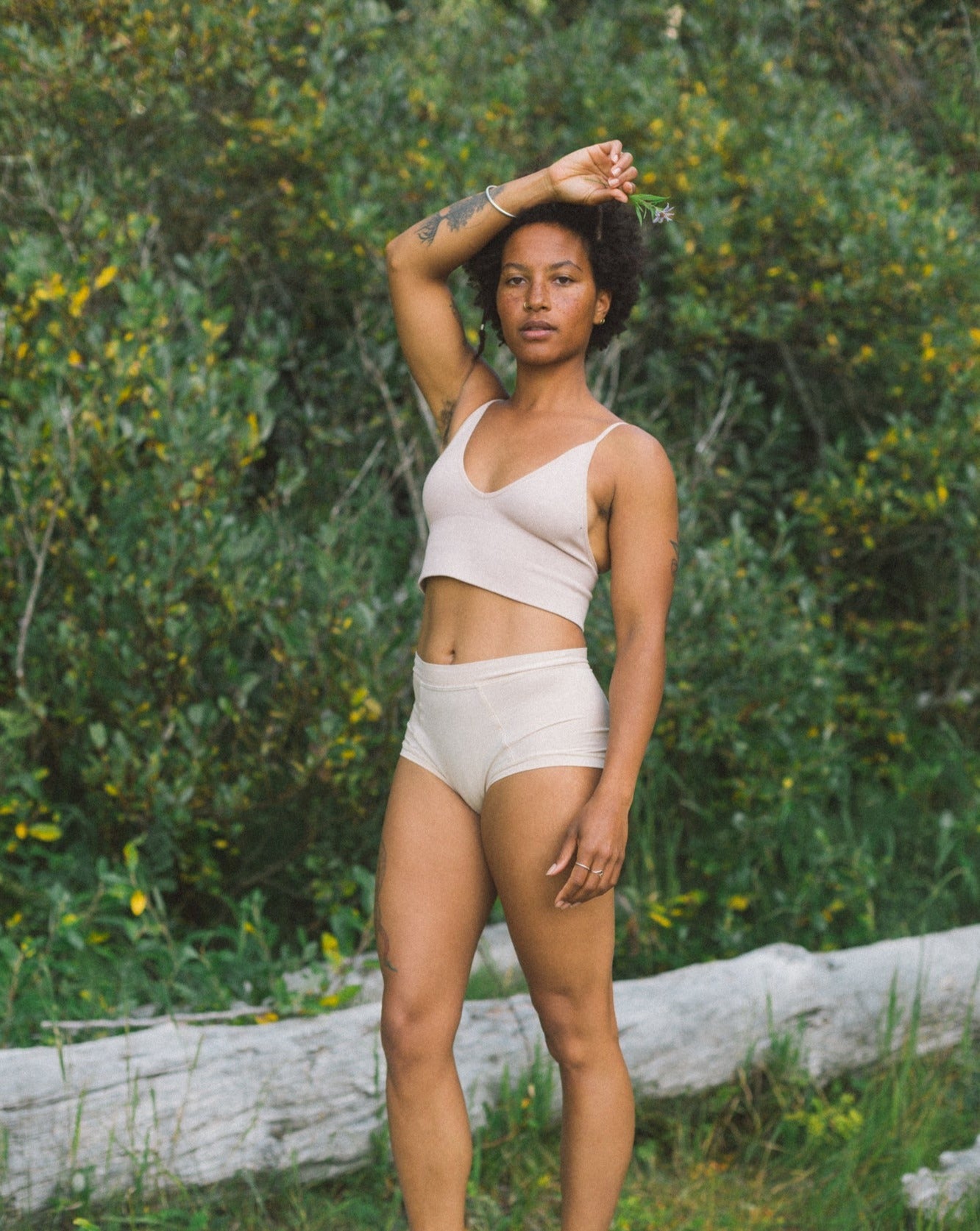 Beige | Model is wearing size M